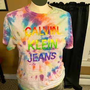 Calvin Klein custom tye die rainbow